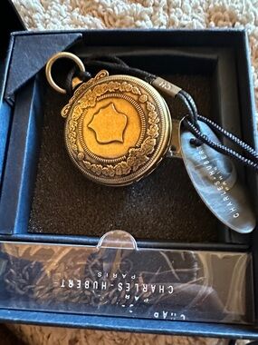 Charles-Hubert Paris Gold Floral Pocket Watch Pendant style 3867-G